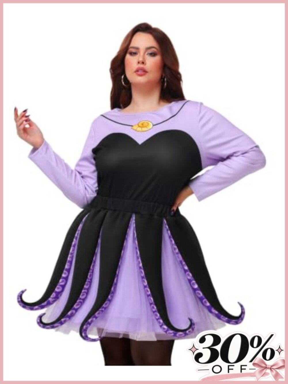 AOBUTE Adult Octopus Costume Plus Size Purple Tentacle Dress Halloween